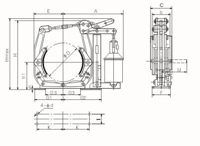 Hydraulic Thruster Operated Drum Brake